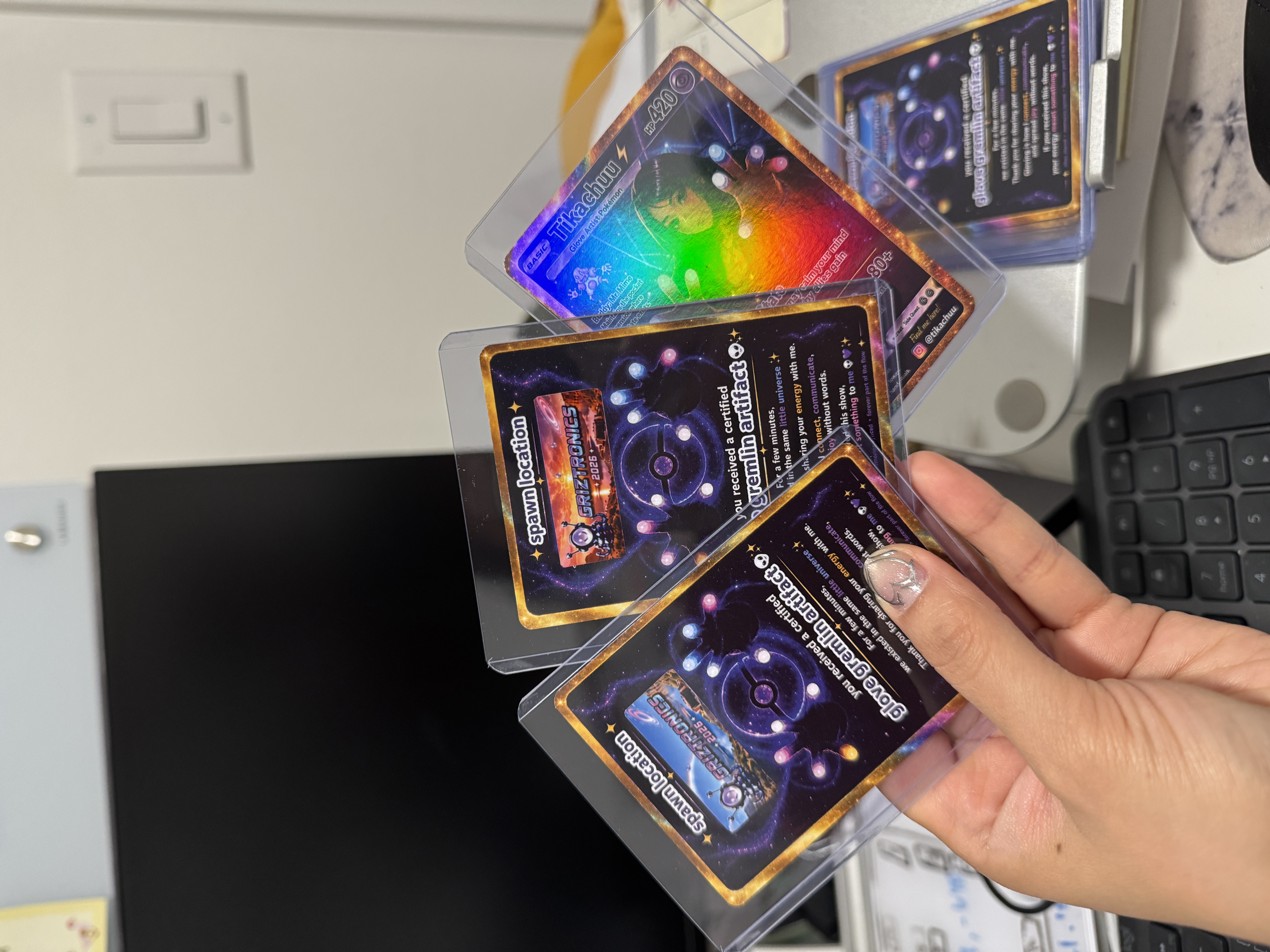 Trading cards inside protective holders